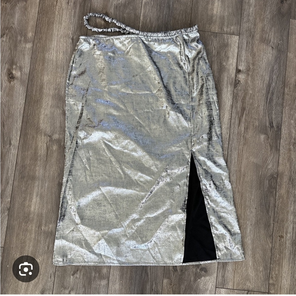 Silver Midi Skirt
